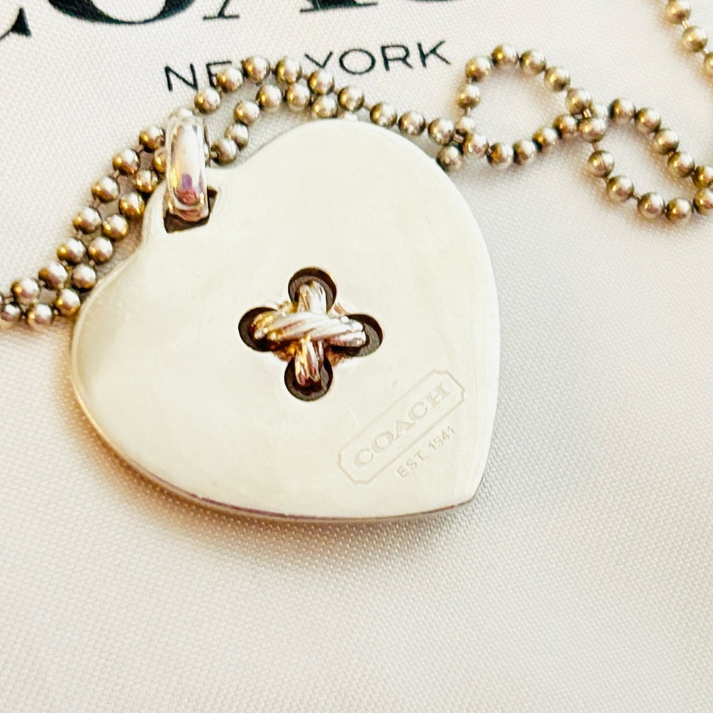 💰SOLD💰RARE Coach 925 Sterling Silver Heart Necklace - Picture 6 of 11